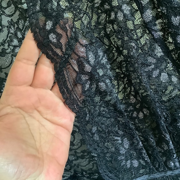 I.N.C Lace Jacket Tie Front Black Silver SZ PM - Picture 10 of 15